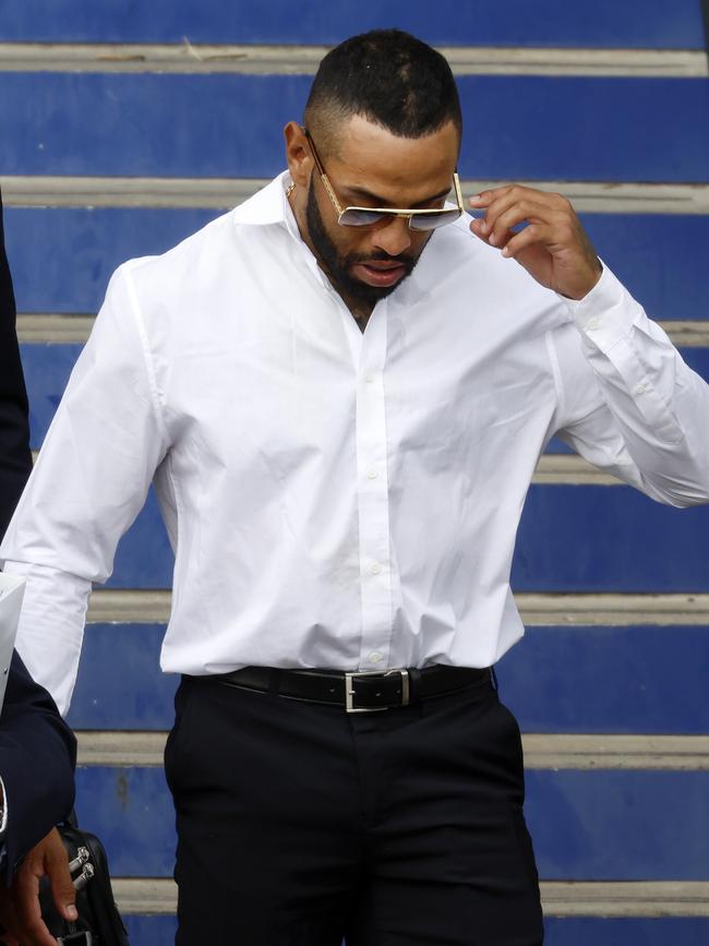 Josh Addo-Carr after meeting with the Bulldogs board over his drug driving scandal. Picture: Jonathan Ng
