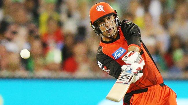 Mohammad Nabi’s half century saw the Renegades cruise to a convincing win over the Melbourne Stars on Saturday night. Photo: Michael Dodge