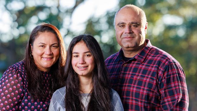 Dany Elachi withi his partner Cynthia and daughter Aalia. Picture: Justin Lloyd.