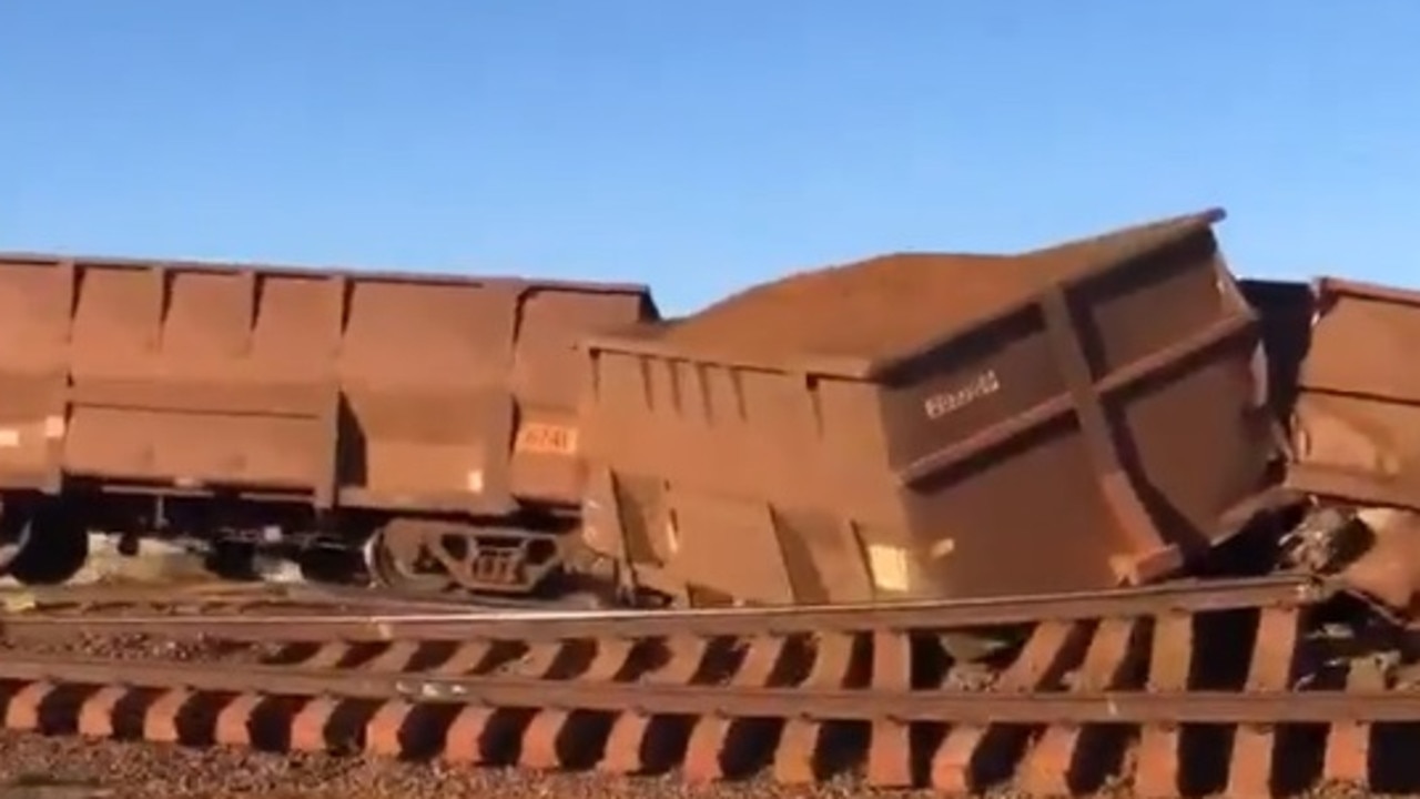 BHP Train Derailment: Iron Ore Wreakage Revealed, VIDEO | Herald Sun