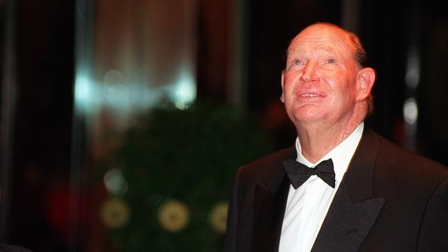 Media businessman Kerry Packer arrives at official opening of Crown Casino's Crown World of Entertainment in 1997.