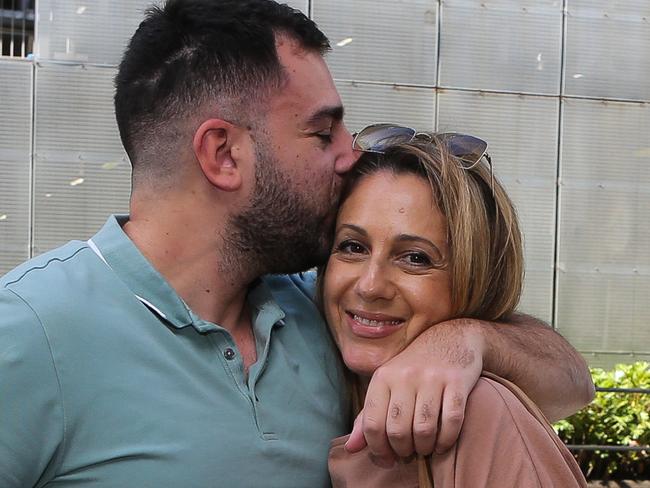 SYDNEY, AUSTRALIA - NewsWire Photos: DECEMBER 13 2021- Faye Sakkas is seen arriving from Brisbane on a QF Fight at Sydney Airport. A first time Grandma about to visit a newborn for the first time as the QLD State borders reopen today after 141 days. Picture: NCA Newswire / Gaye Gerard