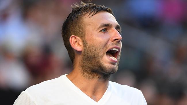 Dan Evans bowed out to Jo-Wilfried Tsonga. Photo: Quinn Rooney/Getty Images
