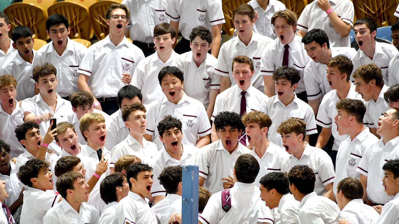 Ipswich Grammar school support their team. Action from the GPS swimming championships. Thursday March 10, 2022. Picture, John Gass