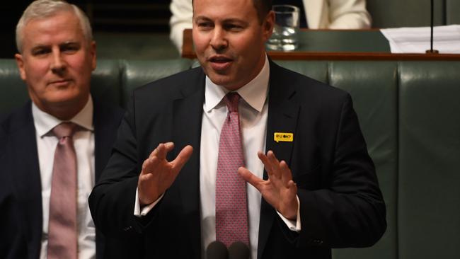 This is a picture of Treasurer Josh Frydenberg from last week before he realised he could get around the no “Sir-Tax-A-Lot” ruling. Picture: Tracey Nearmy/Getty Images