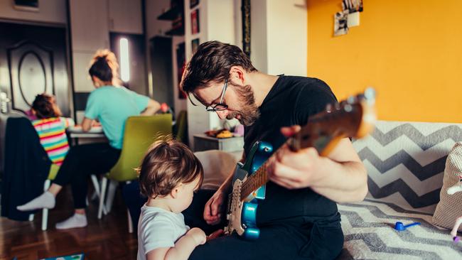 Learning to play the guitar is a favourite pastime.