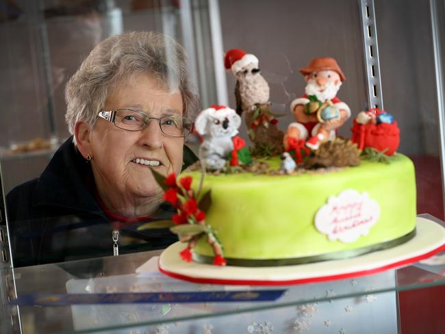 Pat Butcher, 75, of Magra, took out first prize in the celebration cake competion with her Christmas cake. Picture: SAM ROSEWARNE.