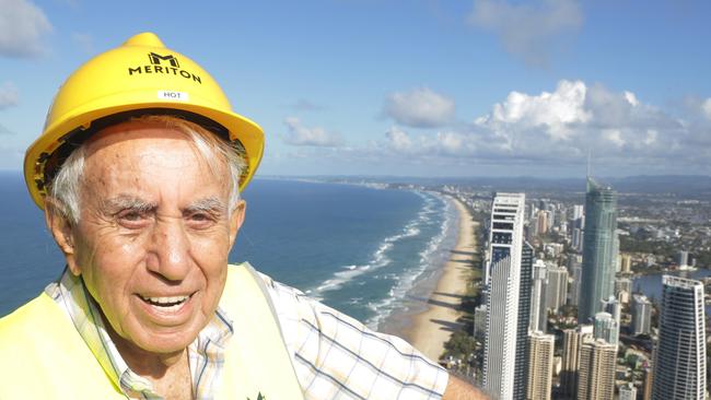 Harry Triguboff atop the 76-floor Ocean tower.