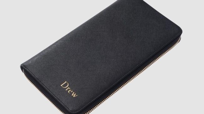 The Daily Edited personalised zip travel wallet.