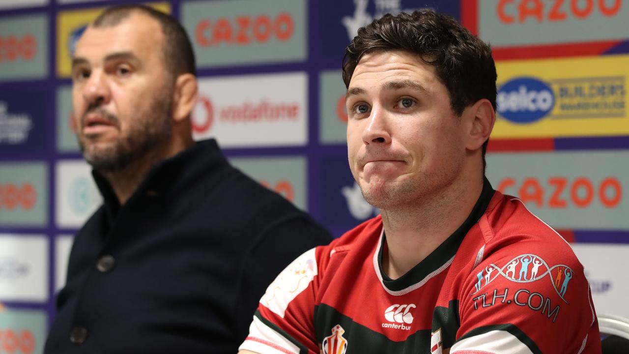 Lebanon coach Michael Cheika and Mitchell Moses. Picture: Jan Kruger/Getty Images