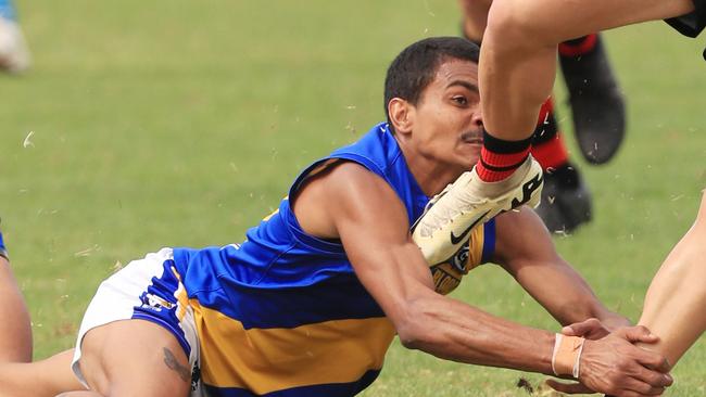 DV-accused Joseph Salmon played against Newtown & Chilwell for North Shore in their opening GFNL fixture. Picture: Mark Wilson