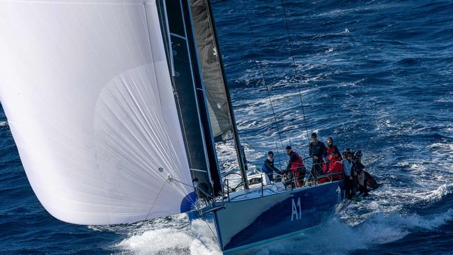 Celestial heading towards Hobart during the 2022 Sydney to Hobart yacht race. Picture: AFP PHOTO/ROLEX/ ANDREA FRANCOLINI "