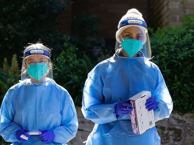 SYDNEY, AUSTRALIA - Newswire Photos AUGUST 04, 2021: Nurses are seen working at the Coogee pop up Drive thru Covid-19 testing site during Lockdown in Sydney. Picture: NCA Newswire /Gaye Gerard