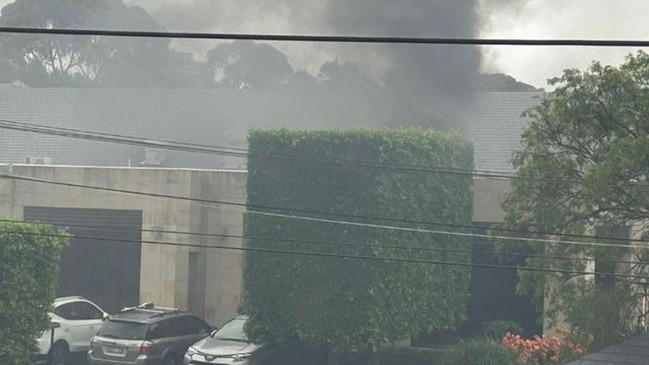 Smoke fills the air near Kooyong Lawn Tennis Club. Picture: 9News