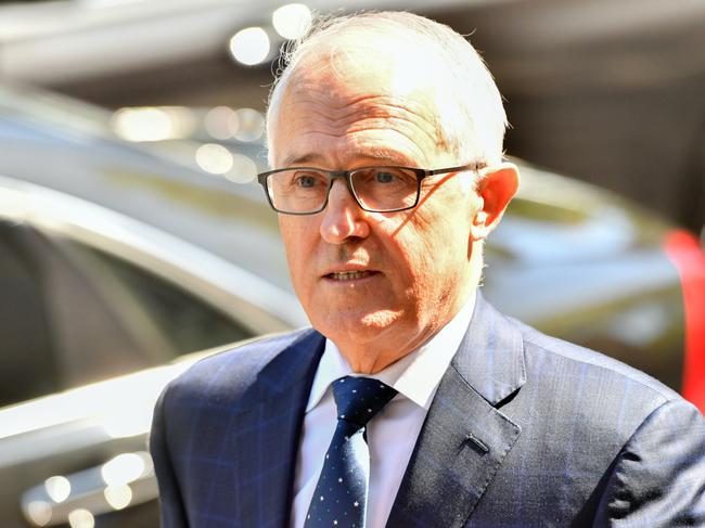 Former prime minister Malcolm Turnbull arrives for the state funeral of former NSW premier John Fahey, at St Mary's Cathedral, in Sydney, Friday, September 25, 2020. Mr Fahey was NSW premier from 1992 to 1995 and played a key role in the bid for Sydney to host the 2000 Olympic Games before going on to become federal finance minister. (AAP Image/POOL/Mick Tsikasvia NCA NewsWire)