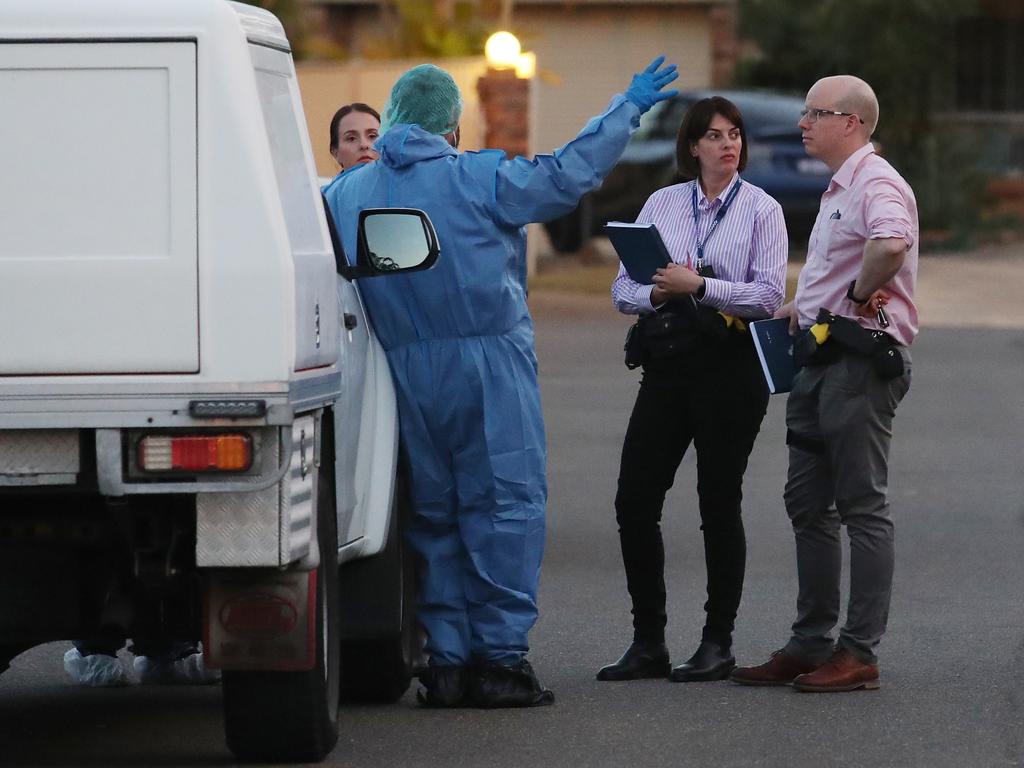 Police at the scene in Arundel. Picture: Glenn Hampson