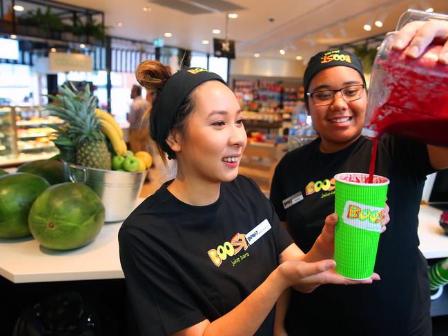 Boost Juice is expanding into Caltex petrol stations and has just opened the first one in Australia in the Caltex at Padstow.
