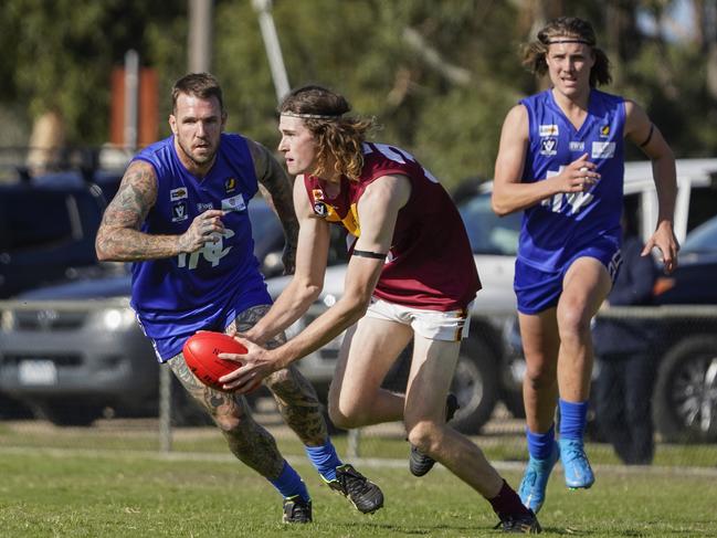 Dane Swan chases Tyabb’s Will Hose. Picture: Valeriu Campan