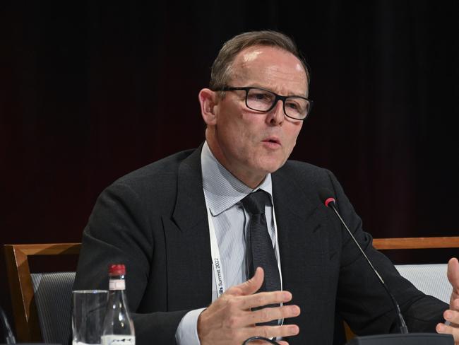 Jens Goennemann speaks at a jobs and skills summit at Parliament House in Canberra. Photo by Martin Ollman/Getty Images