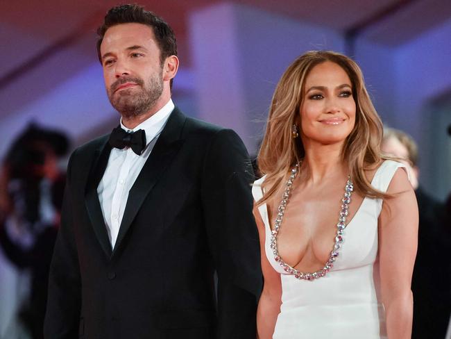 Jennifer Lopez and Ben Affleck during the 78th Venice Film Festival at Venice Lido in September 2021. Picture: AFP