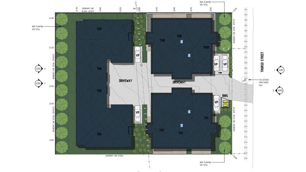 The proposed site plan for 2/4 Thurso St, North Booval.