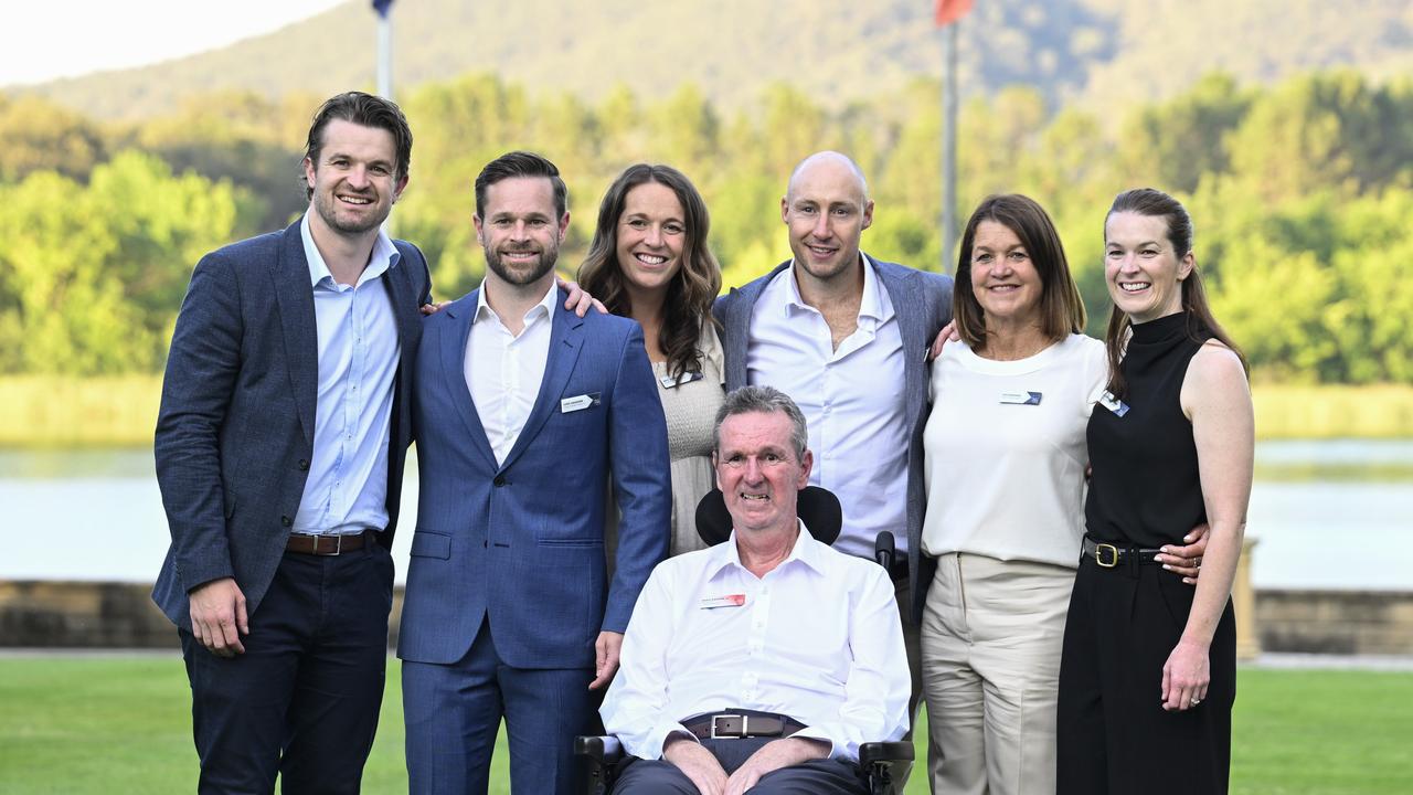 Australian of the Year nominee, Neale Daniher AO from Victoria and family pose for a photo during the 2025 Australian of the Year Awards Reception at Government House in Canberra. Picture: NewsWire / Martin Ollman