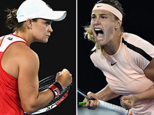Ashleigh Barty and Amyna Sabarenka. Picture: Supplied.
