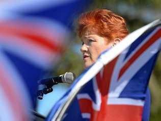 One Nation leader Pauline Hanson yesterday announced the candidates her party will put forward in the Ipswich and Lockyer regions in the Queensland election. Picture: Chris Ison ROK190715crally4