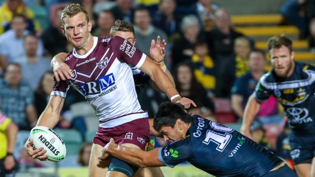 Tom Trbojevic looks to pass for the Sea Eagles. Picture: AAP