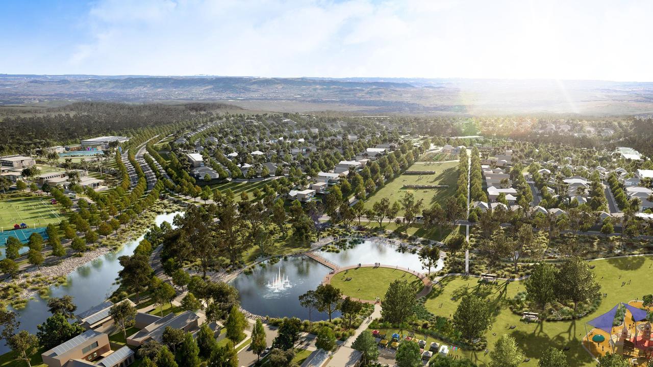 An artist's impression of the Walker Corporation's plans for the Appin precinct including 15,000 new homes. Image: supplied