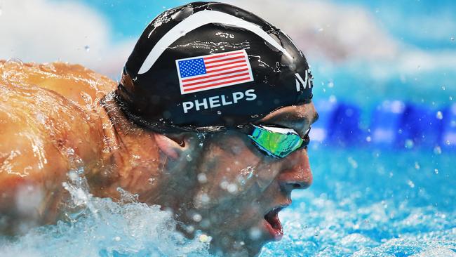 Michael Phelps tied for silver in the men's 100m butterfly final. Picture. Phil Hillyard