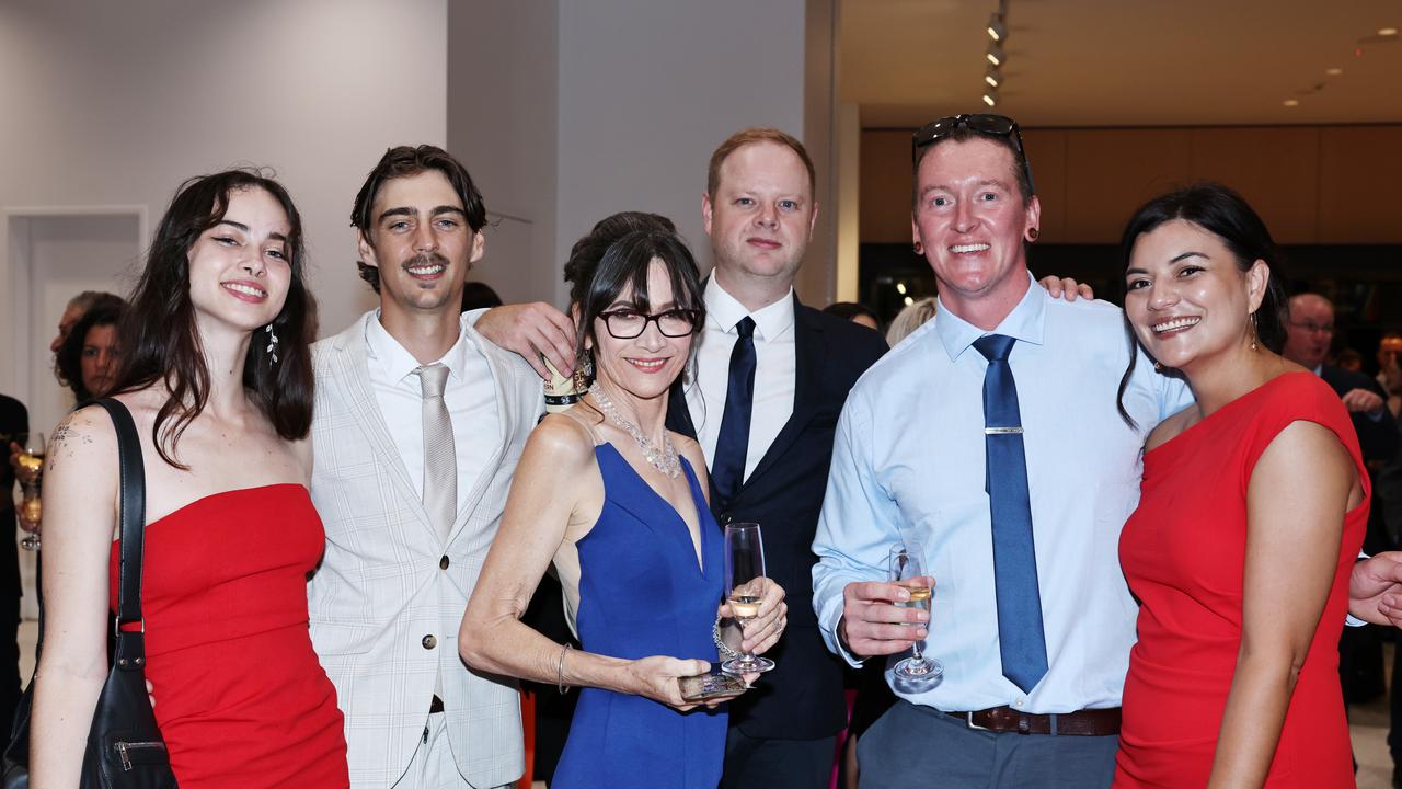 Dakota Wilson, Jackson Vance, Charlie Aubin, Ryan Toth, Jack Goodger and Jayde Edwards at the Cairns Chamber of Commerce Business Excellence Awards gala dinner, held at the Cairns Convention Centre. Picture: Brendan Radke