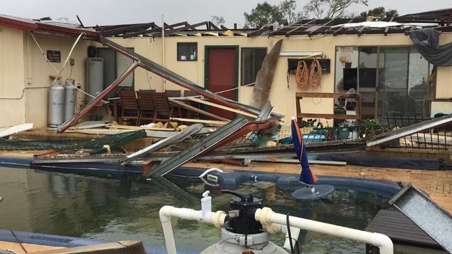 The destroyed family home of AFL footballer Jamie Cripps in Northampton.