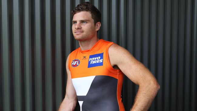GWS Giants star Heath Shaw is a bit sick of pre-season training at this point based on a hilarious tweet in AFL Confidential. Picture: Brett Costello