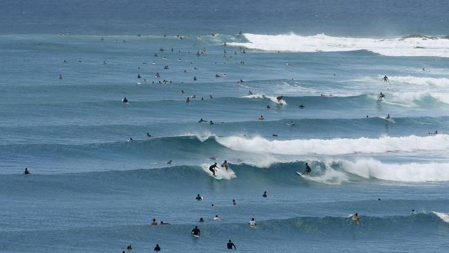 Surfers enjoying the waves at Snapper Rocks. Picture: Jerad Williams