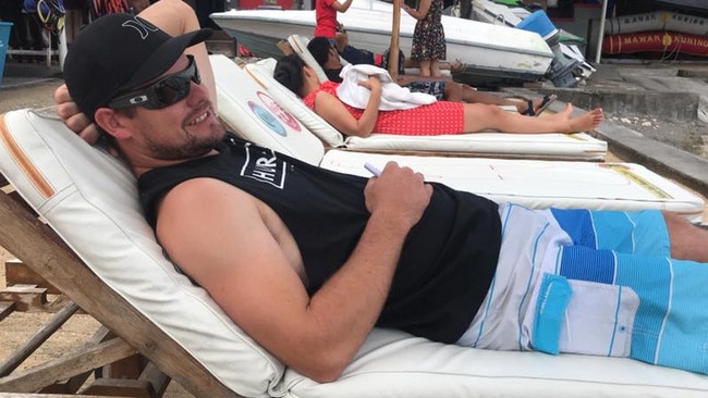 Caine Rootes relaxes on holidays before his arrest for drug offences. Picture: Facebook