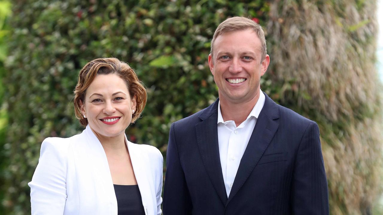 Steven Miles with factional colleague and former Deputy Premier Jackie Trad. Picture: Bruce Long