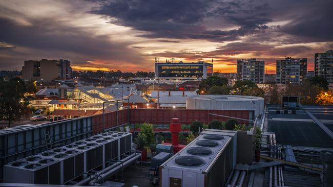 The rooftop of Fairfield RSL Club during sunset. This photo features the club's secret rooftop garden. Picture: Fairfield RSL Club