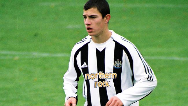 A fresh-faced James Troisi playing for English Premier League side Newcastle United’s youth ranks.