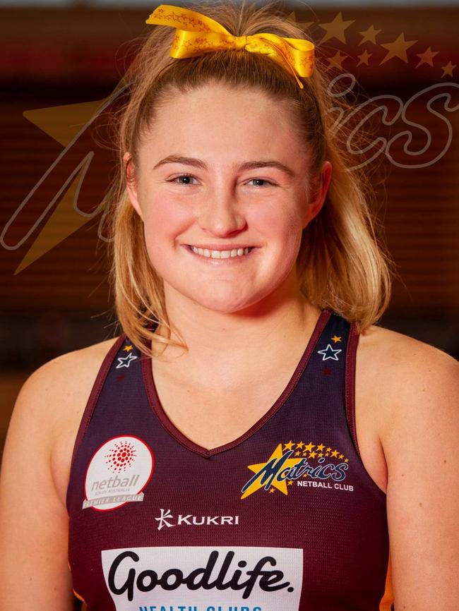 19-year-old netballer Ivy-Rose Hughes was killed in a crash at McLaren Vale. Picture: Matrics Netball Club