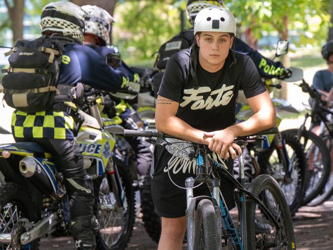 Bring your bike, bring your energy, and letÃ¢â¬â¢s show the city how we ride. This oneÃ¢â¬â¢s for the culture, for the community, and for the REAL ONES. Jordan Forte with fellow riders and Victorian police at Flagstaff Gardens. Picture: Tony Gough