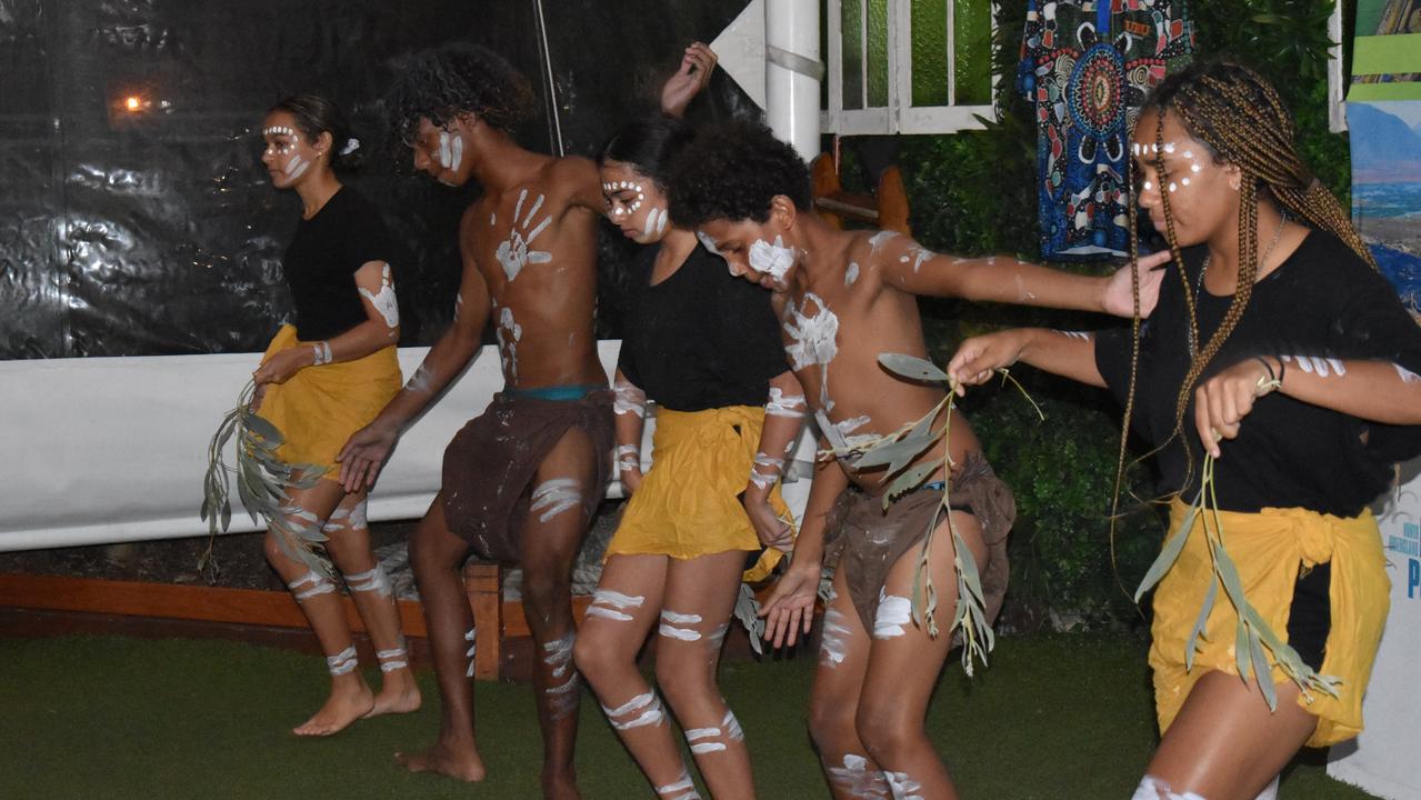 Juru junior dancers performing at the Reconciliation in Action event at Grand View Hotel, Bowen. Picture: Kirra Grimes.