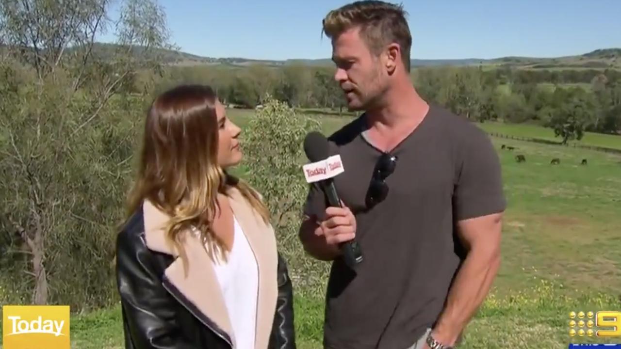 Lauren Phillips and Chris Hemsworth on Today.