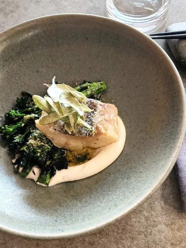 One of the main dishes on Aloft's set menu. Blue eye, with macadamia, brassicas, butter, caper and meyer lemon sauce. Picture: Supplied.