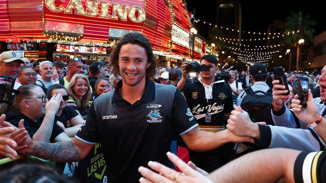 Nicho Hynes at the NRL Fan Event held at Fremont Street Experience in Downtown Las Vegas. Picture: Jonathan Ng