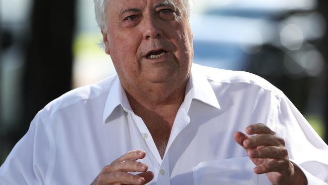 Clive Palmer is obviously no fan of Peter Dutton. Picture: NIGEL HALLETT