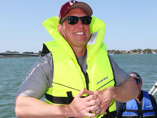 Sandstone Point, October 6 2024. Queensland Premier Steven Miles during a visit to Sandstone Point in Moreton Bay. Picture: Tertius Pickard