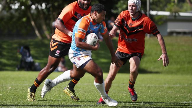 Pride's Denzel King shows a clean pair of heels in the Round 2 match of the Lightning Challenge between the Northern Pride Reef Kings and the Tully Tigers, held at Stan Williams Park. PICTURE: BRENDAN RADKE