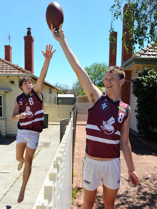 Max Gawn the Monder with neighbour Travis Hine.