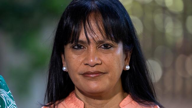 Oly Carlson Member for Wanguri at the to press conference following the Country Liberal Party's announcement that they will repeal the Portable Long Service Leave (Community Services Sector) Act 2024. Picture: Pema Tamang Pakhrin